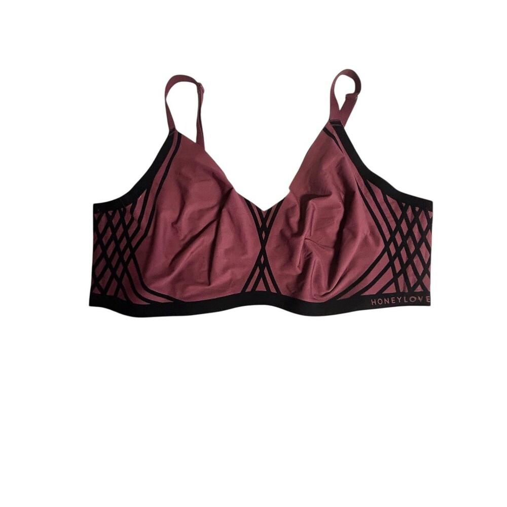 HONEYLOVE SILHOUETTE WIRELESS Burgundy BRA VAMP SIZE Plus 3X
